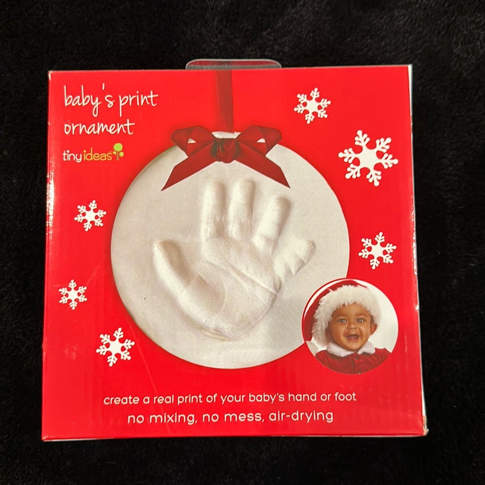 Brand new tiny ideas baby’s print ornament